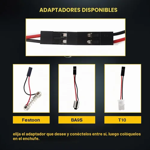 Vista 6 de YM E-Bright Paquete de 6 luces LED 5730 9SMD de color blanco frío, luz interior de lectura automática para automóvil, luz interior de 12 V CC