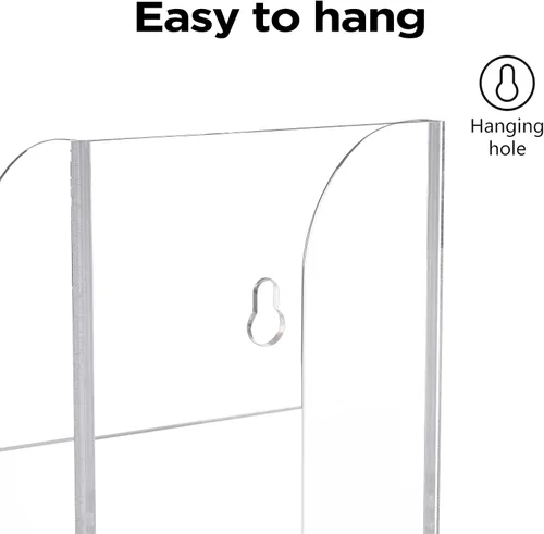 Vista 2 de HBlife Organizador de soporte remoto acrílico, soporte de control remoto de TV transparente, soporte de pared para mesita de noche, organizador