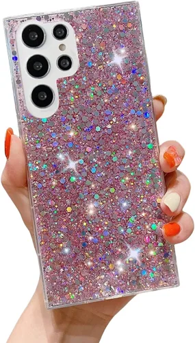 Vista 30 de YTanazing Funda para Samsung Galaxy S24 FE con purpurina, bonita funda con diamantes brillantes para mujeres y niñas, fundas de goma delgada a
