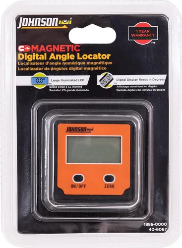 Vista 3 de Johnson Level & Tool 1886-0000 Localizador de Ángulo Magnético Digital con 2 Botones, Naranja, 1 Localizador