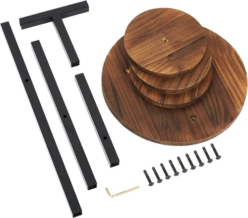 Vista 8 de AUGOSTA - Soporte para plantas de 3 niveles, estante alto de metal y madera para exhibición en interiores y exteriores, soporte para macetas