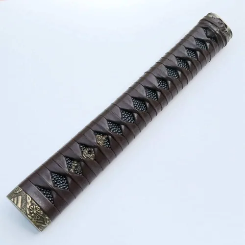 Vista 8 de Japanese Samurai Katana Sword Handle Tsuka10.2'' Alloy/Copper/Iron Fittings Real or Fake Samegawa