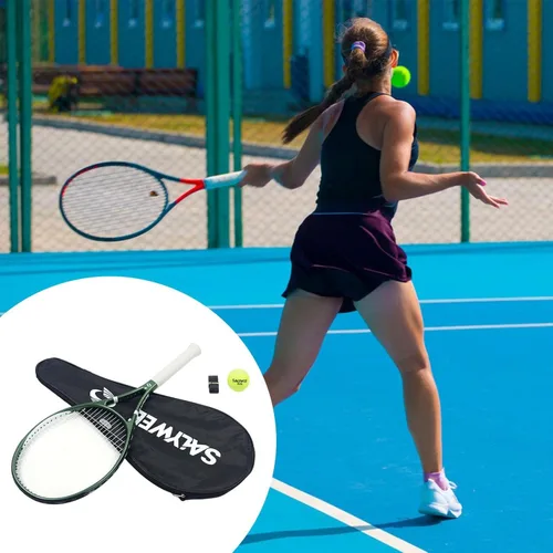 Vista 3 de Raqueta de tenis de entrenamiento antideslizante para hombres y mujeres con bolsa raqueta de tenis para competición de juegos, jardín recreativo