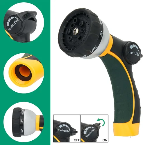 Vista 6 de TheFitLife - Manguera de jardín de metal flexible, diseño mejorado resistente a fugas y deshilachados, manguera de agua de acero inoxidable