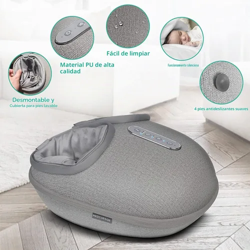 Vista 5 de Medcursor Foot Massager with Heat Shiatsu Deep Kneading, Gray, Up to US 13" Gris