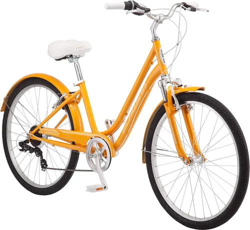 Vista 8 de Schwinn Suburban - Bicicleta de confort para adultos, hombres y mujeres, ruedas de 26 pulgadas, transmisión de 7 velocidades, marco de aluminio