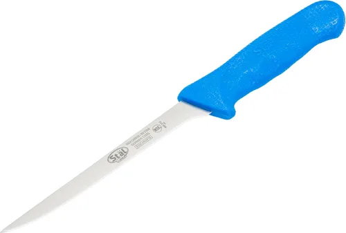 Vista 4 de Winco - Cuchillo para deshuesar de acero alemán de grado comercial, estrecho, azul, 6 pulgadas