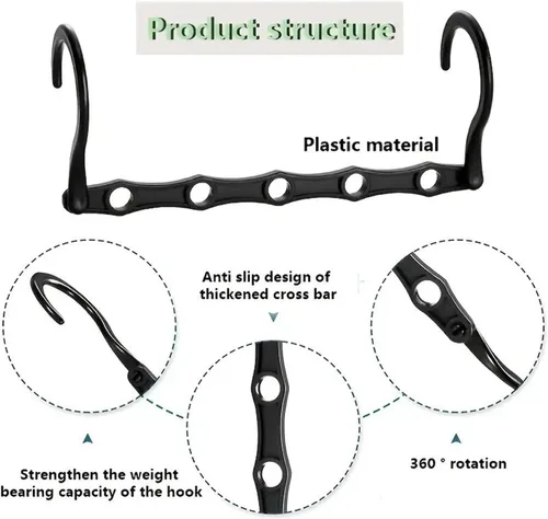 Vista 5 de REPYL 10 perchas mágicas para ahorrar espacio, soporte de plástico resistente, organizador de ropa pesada para dormitorios, apartamentos, armarios