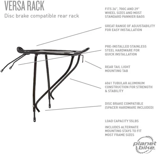 Vista 8 de Planet Bike Versa Portabicicletas, negro
