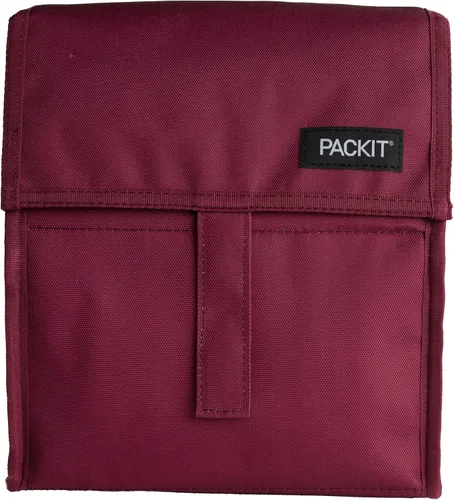 Vista 14 de PackIt® Bolsa de almuerzo congelable, almendra, fabricada con tecnología ECOFREEZE®, plegable, reutilizable, cierre de cremallera y pliegue con asa