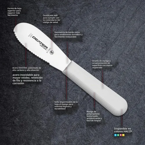 Vista 4 de Dexter-Russell - Esparcidor de sándwich S173SCPCP de 3½", S173PCP, serie SANI-Safe