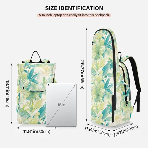 Vista 3 de Tennis Badminton Backpack Cute Sturdy Cartoon Fossa Green Leaf Travel Sports Bag Gym Bag for Women, Men, Teenagers raquetas de tenis
