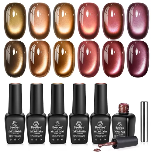 Vista 19 de Beetles - Juego de esmaltes de uñas de gel azul, 6 colores A - Azul Bubble Splash