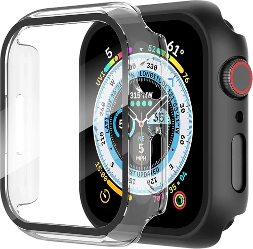 Vista 27 de Diruite Juego de 2 fundas para Apple Watch Series 3/2/1 de 38mm, protector de pantalla de vidrio templado ultradelgado de todo alrededor para iWatch