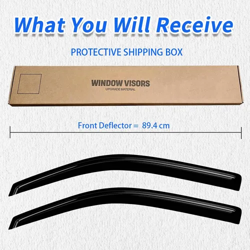Vista 2 de Protectores de lluvia de ventana para Ford F150 SuperCab 2004-2014 2 piezas deflector de ventana para 09-14 F-150 con 2 puertas delanteras