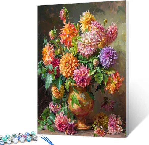 Vista 34 de Tucocoo Pintura de girasoles para ventana por números para adultos, kits de pintura al óleo digital sobre lienzo con pinceles y pigmento acrílico