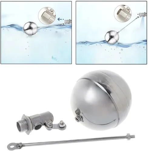 Vista 3 de DN15 Stainless Steel Water Tank Float Valve - Hydraulic Control Float Sensor for Cooling Towers and Solar Systems