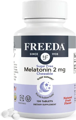 Vista 8 de FREEDA Melatonina 2 mg masticables sin azúcar – Ayuda natural para dormir para adultos y niños – Vegano, Kosher, sin gluten, sin OMG, fácil apoyo a
