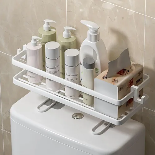 Vista 8 de JHDXL Almacenamiento sobre el inodoro, organizador de baño de 1 nivel sobre el inodoro, estante de almacenamiento, organizador de baño
