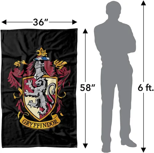 Vista 4 de Harry Potter Gryffindor House Crest - Manta de forro polar de 36 x 58 pulgadas, escudo de Gryffindor