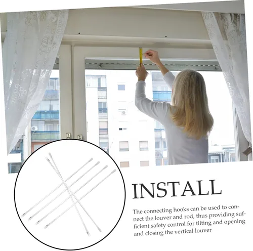 Vista 2 de Healeved Paquete de 6 varillas de acrílico para barras de ventana, barras verticales, persianas verticales transparentes, accesorios