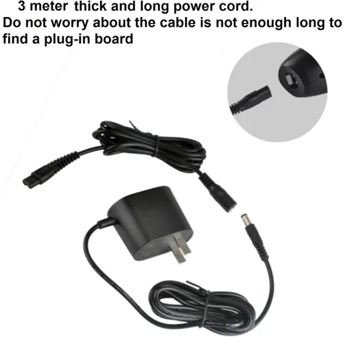 Vista 8 de Afeitadora eléctrica profesional con cable, maquinilla de afeitar de cabeza calva, afeitadora giratoria 3D para hombre, rasuradora de cara y cabeza