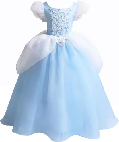 Vista 4 de Disfraz de princesa Cenicienta para niñas, vestido de fiesta de cumpleaños, Halloween