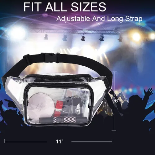 Vista 3 de Riñonera holográfica para mujer, diseño iridiscente, linda, para la cintura, a la moda, para fiestas rave, eventos, juegos, #7 Riñonera transparente