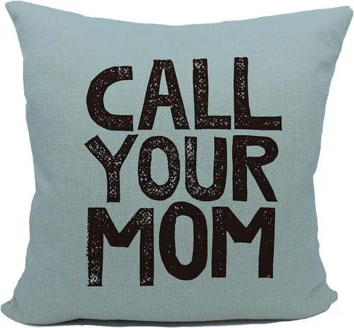 Vista 12 de Call Your Mom - Divertida funda de almohada para hija, hijo, accesorios de dormitorio, fiesta de graduación, 18 x 18 pulgadas, funda de cojín Negro