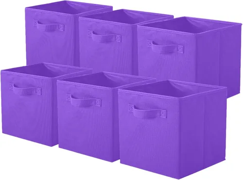 Vista 39 de PowerKing Cubos de almacenamiento plegables con asas, contenedores plegables de tela para estantes de armario, contenedores de almacenamiento