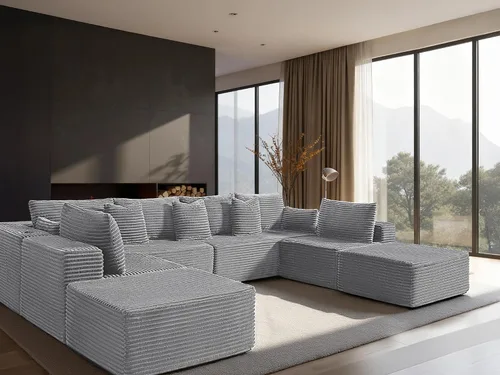 Vista 34 de Sofá modular de gran tamaño de 108 pulgadas, cómodo sofá deshuesado en forma de U para sala de estar, asientos extra profundos, sin montaje, sofá