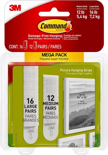 Vista 5 de Command Forever Classic - Ganchos de pared de metal grandes, tamaño mediano y grande, tiras para colgar cuadros