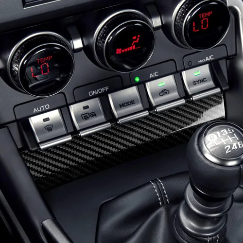 Vista 5 de AIRSPEED Cubierta del panel de la consola central del automóvil debajo del aire acondicionado, accesorios de fibra de carbono dura para Subaru BRZ