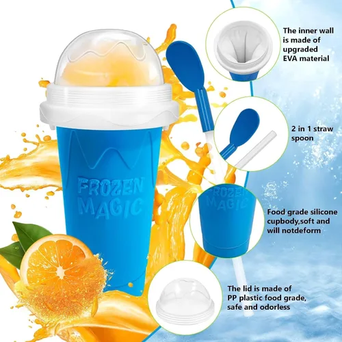 Vista 3 de Taza de granizado Slushie Maker Cup, Taza de granizado mágica congelada - ¡Crea deliciosos granizados en cualquier lugar con esta divertida y genial