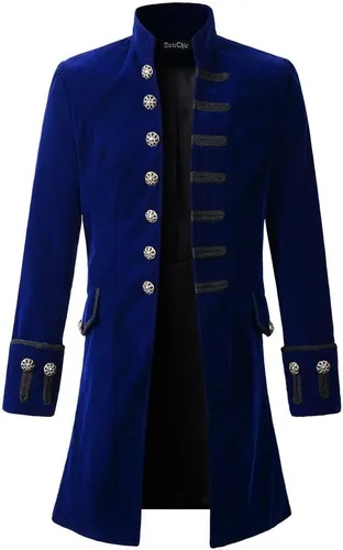 Vista 13 de Chamarra de hábito de estilo victoriano, steampunk y gótico de terciopelo para hombre