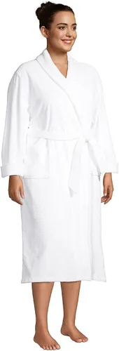 Vista 3 de Lands' End Bata de baño larga de toalla de algodón para mujer