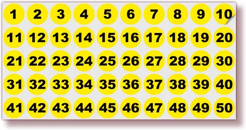 Vista 14 de iSYFIX Calcomanías negras de números consecutivos – 1 a 50, 1 pulgada, 1 juego – Vinilo autoadhesivo de alta calidad ideal para inventario