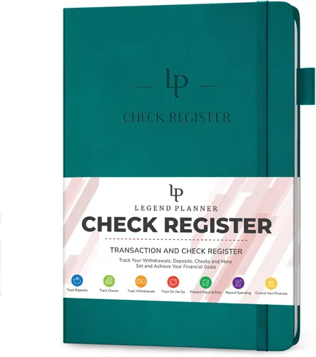 Vista 9 de Legend Planner Libro de registro de cheques - Libro contable para pequeñas empresas y uso personal - Registro de chequera para rastrear