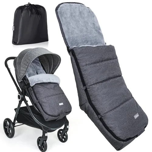 Vista 11 de Orzbow Saco universal para cochecito, bolsa de invierno para cochecito de bebé, saco de dormir cálido de forro polar coral para clima frío