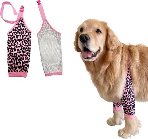 Vista 24 de HDKUW Protector de codo para perros para callos, traje de recuperación para patas delanteras, alternativa al collar de cono para dejar de lamer Gris