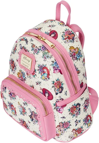 Vista 4 de Loungefly Disney Princess Tattoo AOP Mini Backpack