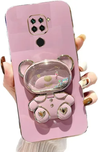 Vista 35 de Miagon Bear - Funda con soporte para espejo para Xiaomi Redmi A1, Quicksand Glitter Electroplated Soft TPU Protector Slim a prueba de golpes