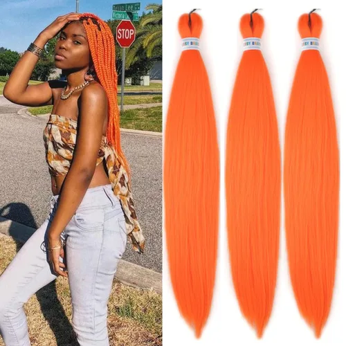 Vista 57 de Cabello trenzado para niños preestirado de 16 pulgadas, color negro para niños, trenzas sin nudos