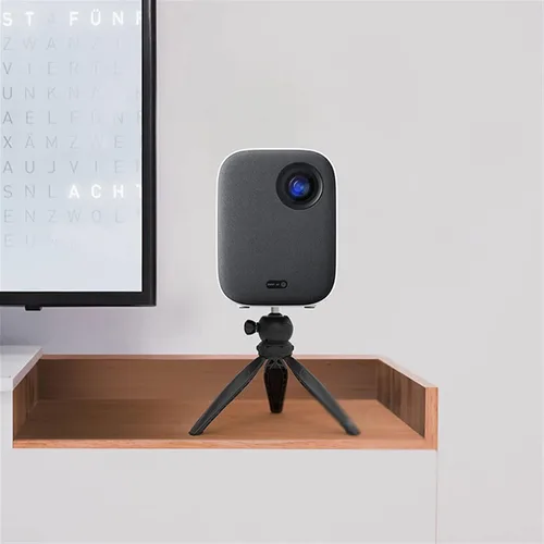 Vista 6 de HIHELO Trípode para proyector de proyector, soporte de escritorio triangular vertical PTZ, estante de proyector micro universal, soporte de DJ negro