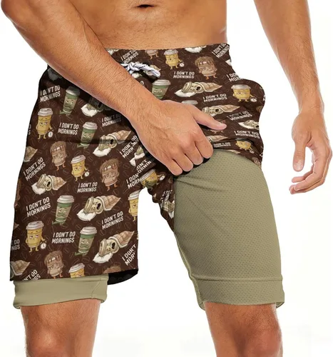 Vista 16 de CHILL·TEK Traje de baño para hombre con forro de compresión de secado rápido 2 en 1, traje de baño para playa