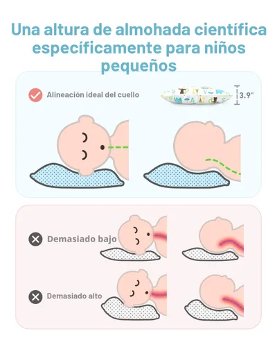 Vista 5 de Babebay Almohada para niños pequeños, almohadas de 13 x 18 pulgadas para dormir, lavable a máquina, con funda de almohada de algodón suave, 1 paquete