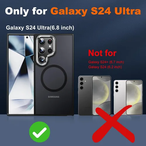 Vista 2 de JAME Funda para Samsung Galaxy S24 Ultra, [Compatible con MagSafe] [Protección de Grado Militar] [Agarre Antideslizante] Magnífico Bisel Protector