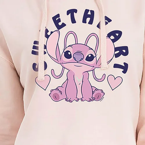 Vista 3 de Disney - Lilo & Stitch - Amor del ángel del día de San Valentín - Sudadera con capucha recortada para jóvenes