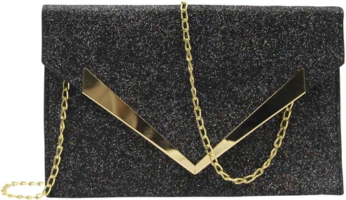 Vista 4 de Caviotess Women Shiny Sequin Envelope Clutch Purse Elegant Evening Bag Shoulder Handbag with Chain Strap
