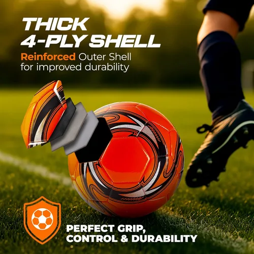 Vista 2 de Western Star Balón de fútbol Helix- Tamaño 3 4 5 – Pelotas de fútbol oficiales de grado de partido – Diseño atractivo y duradero